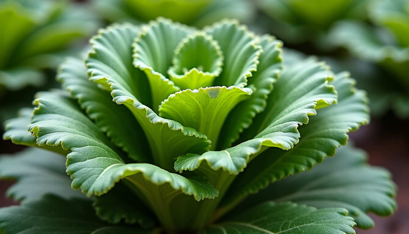 Céleri-boule en pleine croissance dans un potager, avec ses feuilles vertes dressées