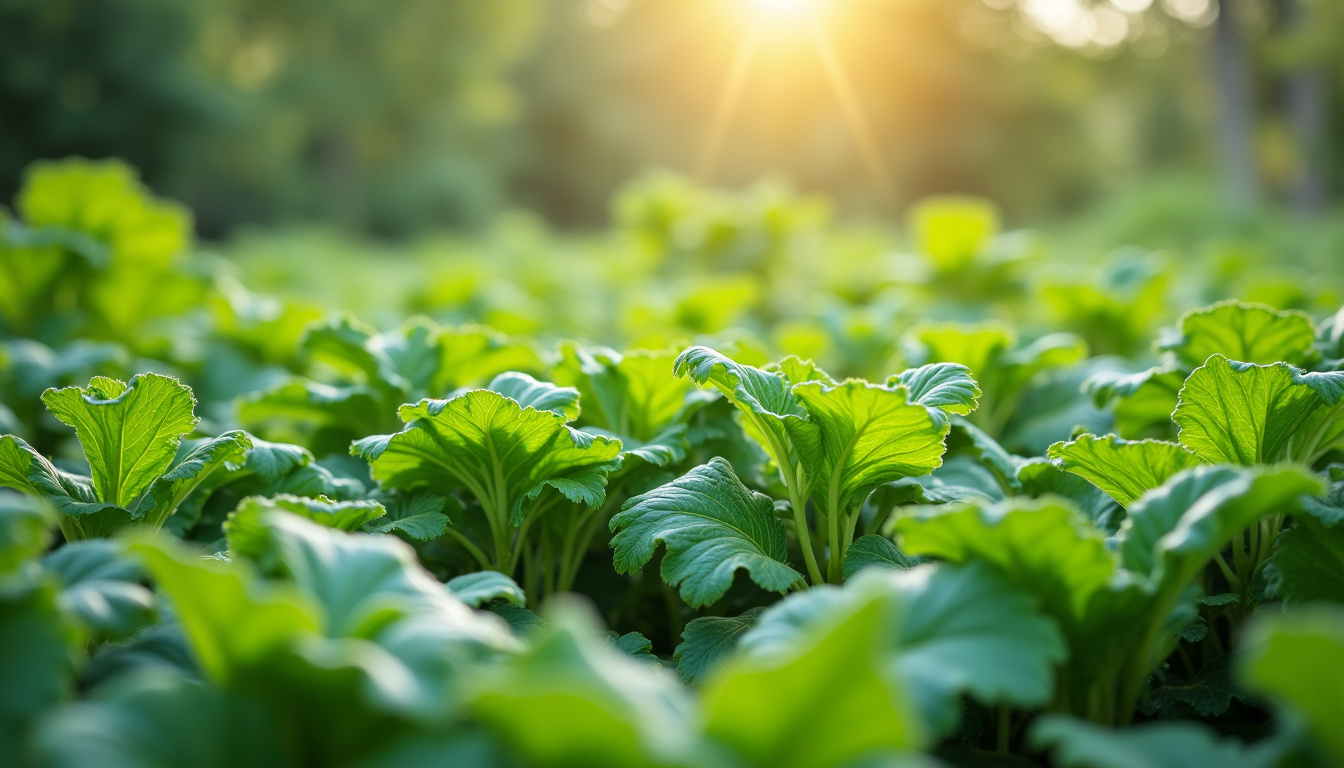 Mâche et épinards en pleine croissance dans un potager en septembre
