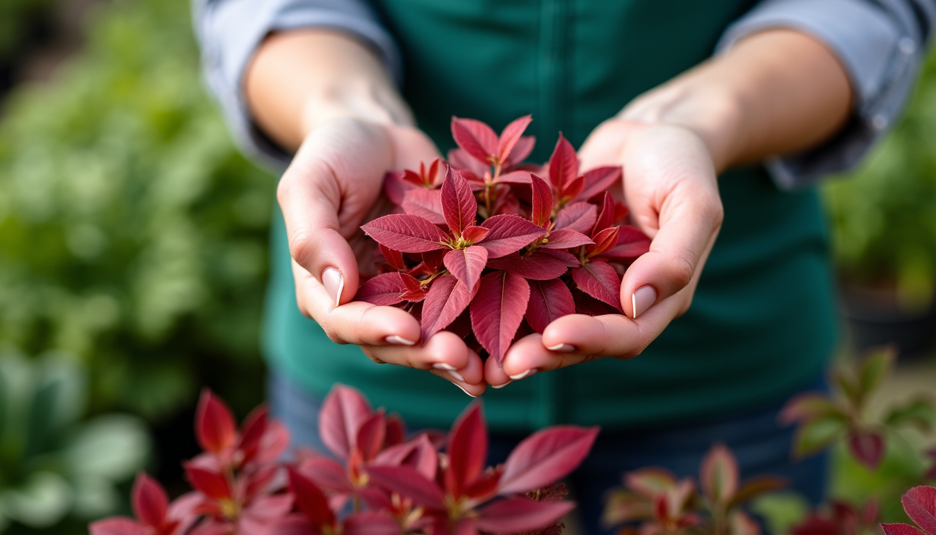 Mains récoltant délicatement des feuilles de laitue rouge dans un potager urbain