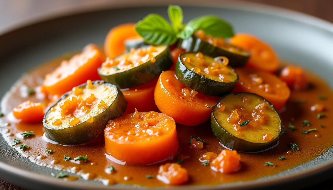 Tronçons d’aubergines préparés pour être ajoutés à un couscous marocain