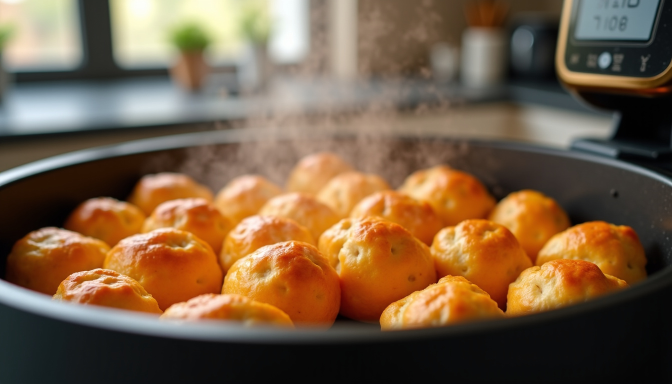 Bugnes en cours de cuisson dans l