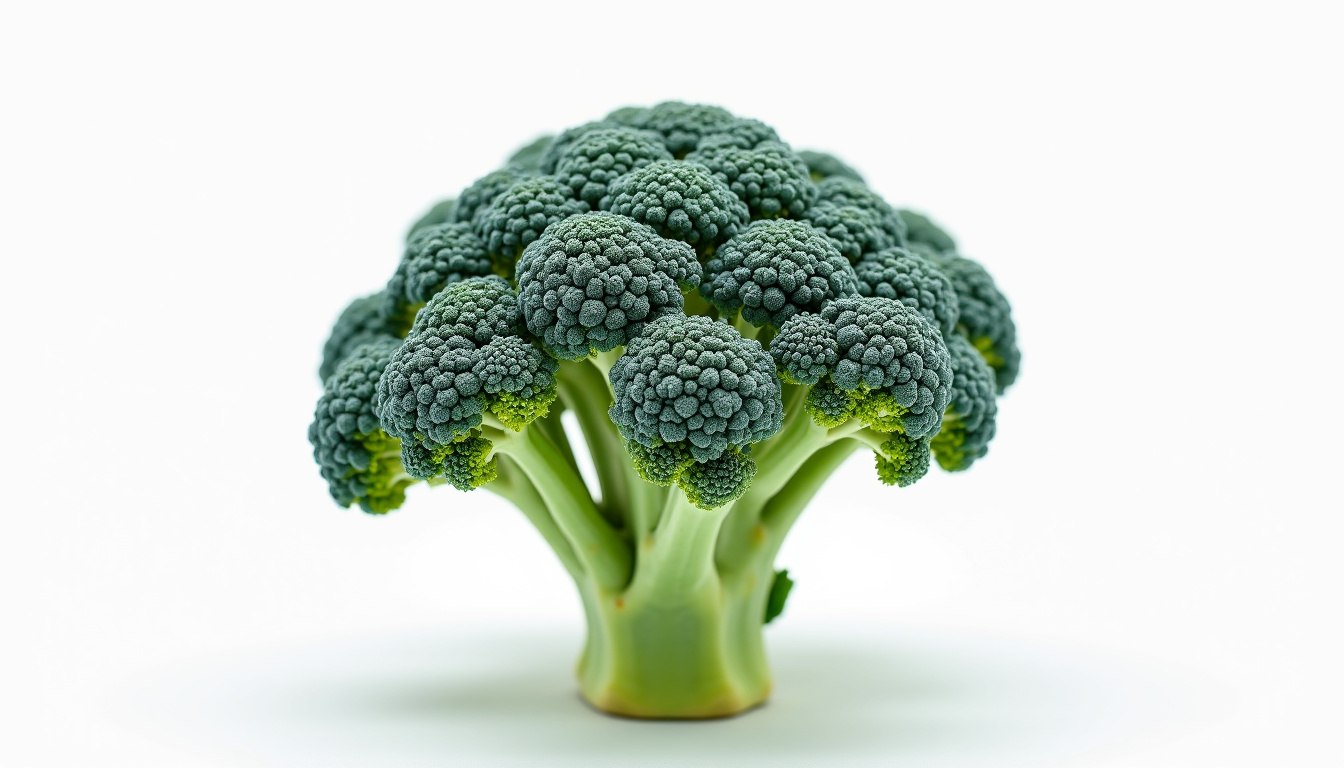 Chou romanesco entier vu de profil montrant les inflorescences secondaires sur l