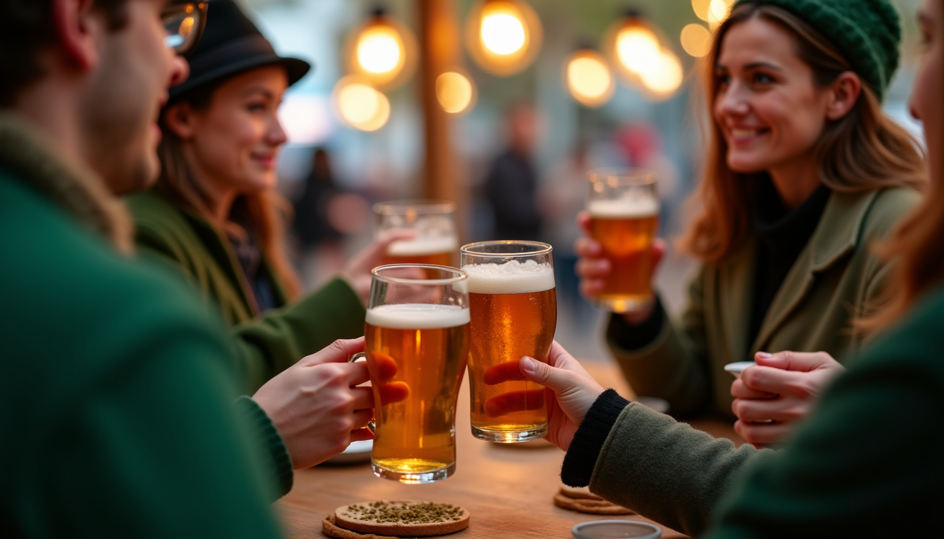 Festival de la Saint-Patrick avec des consommateurs buvant de la bière Kilkenny
