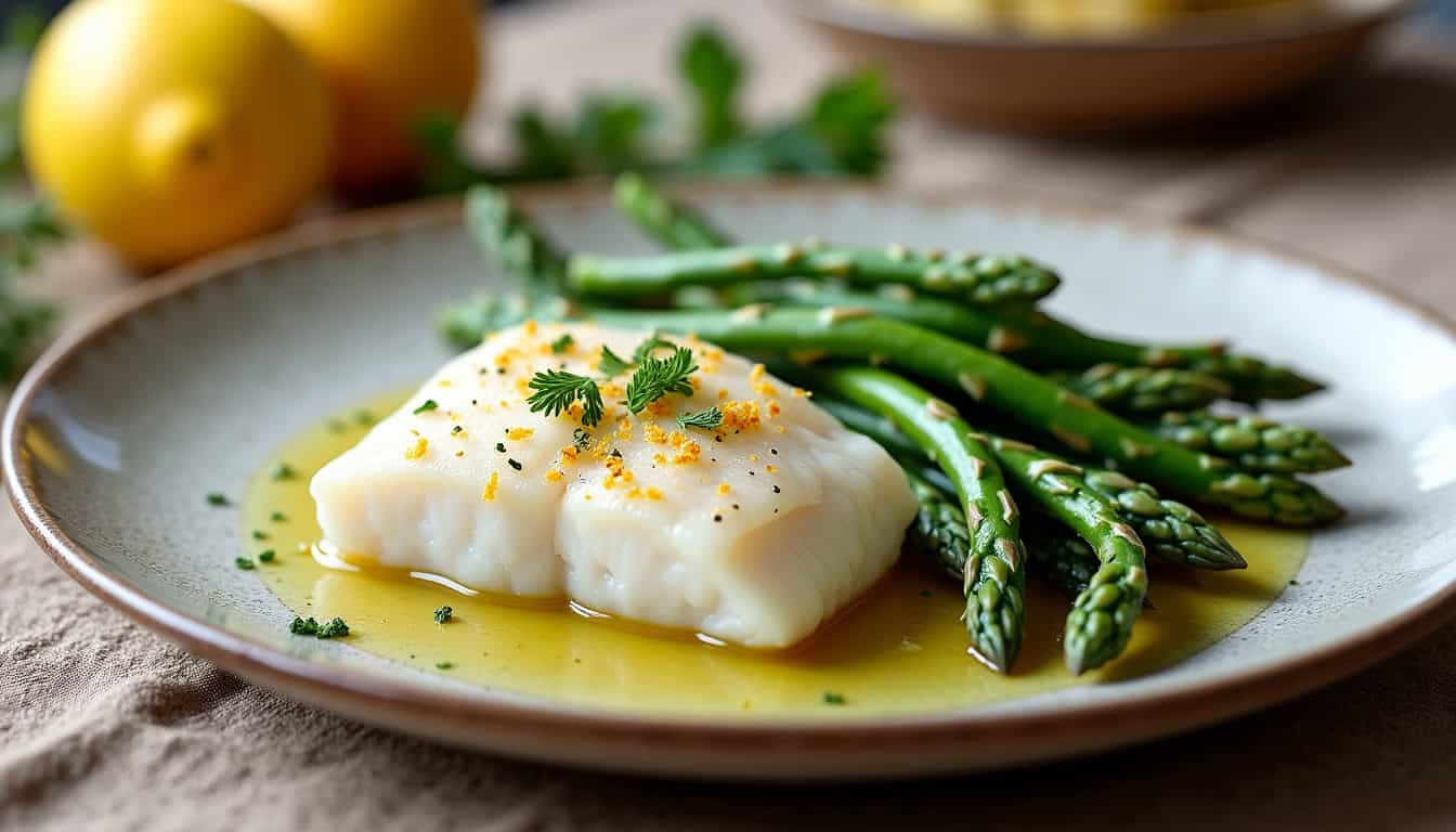 Filet de cabillaud accompagné d