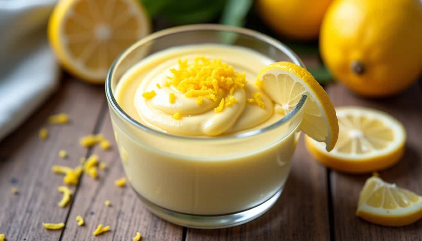 Préparation de la mousse au citron avec zestes et jus
