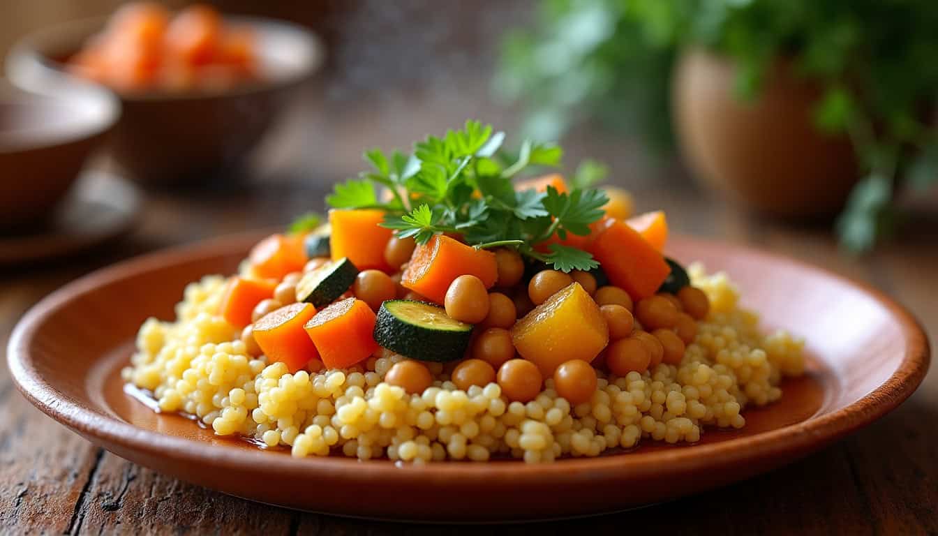 Préparation des légumes traditionnels pour un couscous marocain authentique