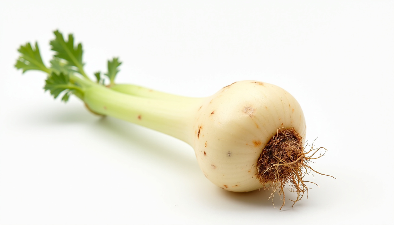 Schéma botanique du céleri boule montrant l