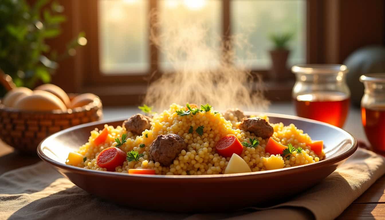 Variations saisonnières du couscous marocain avec différents légumes