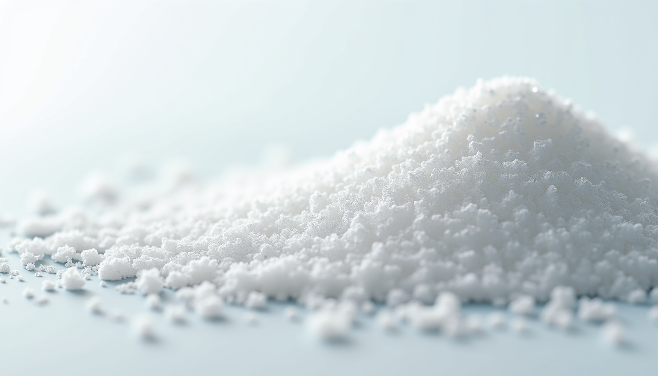 Cristaux de sucre semoule vus au microscope, montrant leur taille uniforme et leur aspect fin