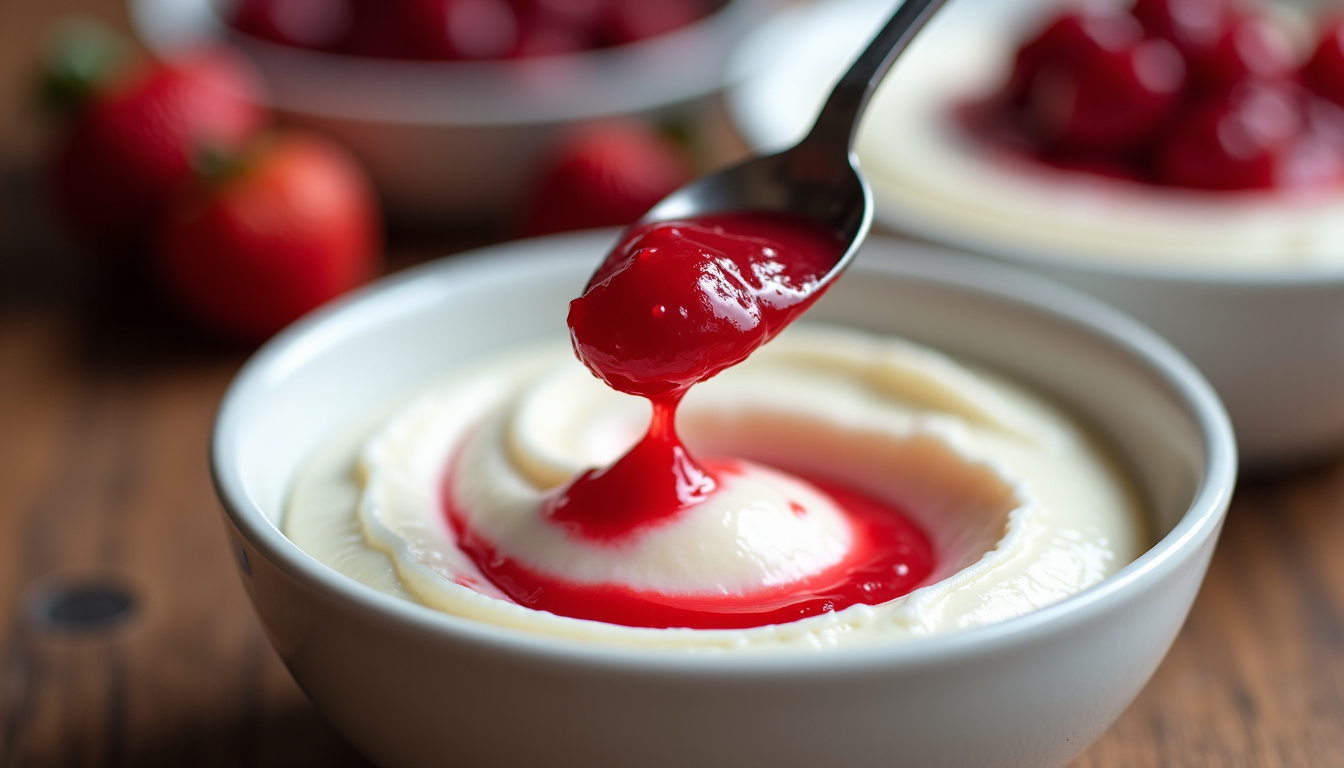 Incorporation délicate de la purée de fruits dans la crème fouettée à l