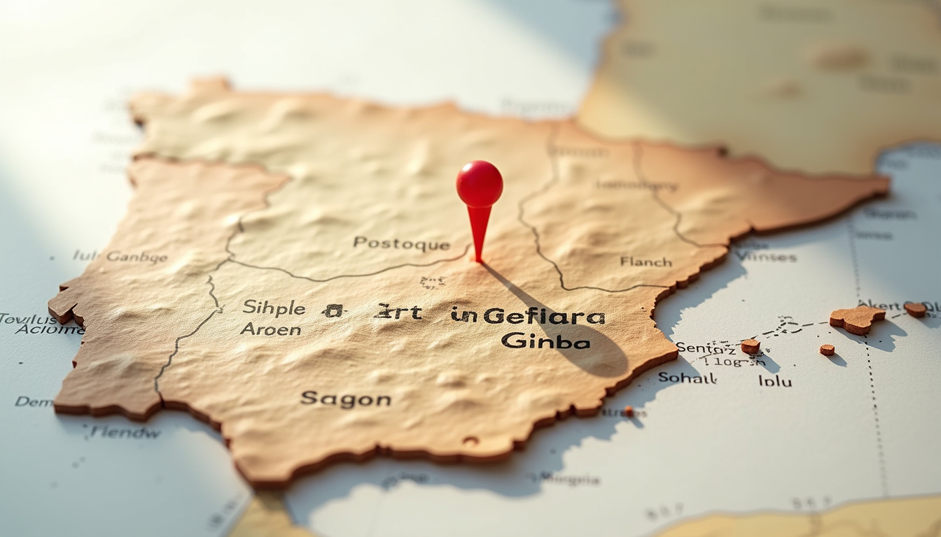 Carte montrant la localisation de la Sierra de Guara en Aragon, Espagne, à proximité de la frontière française