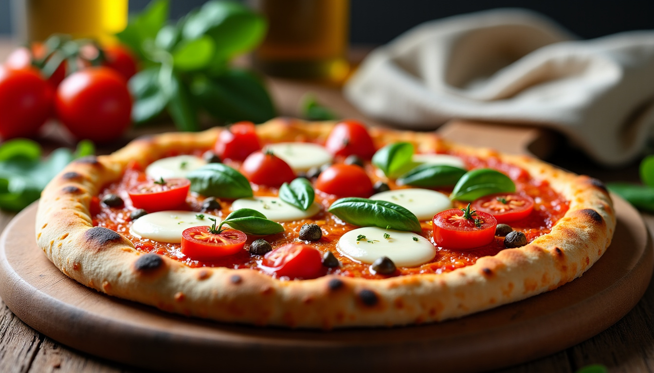 Pizza maison garnie d