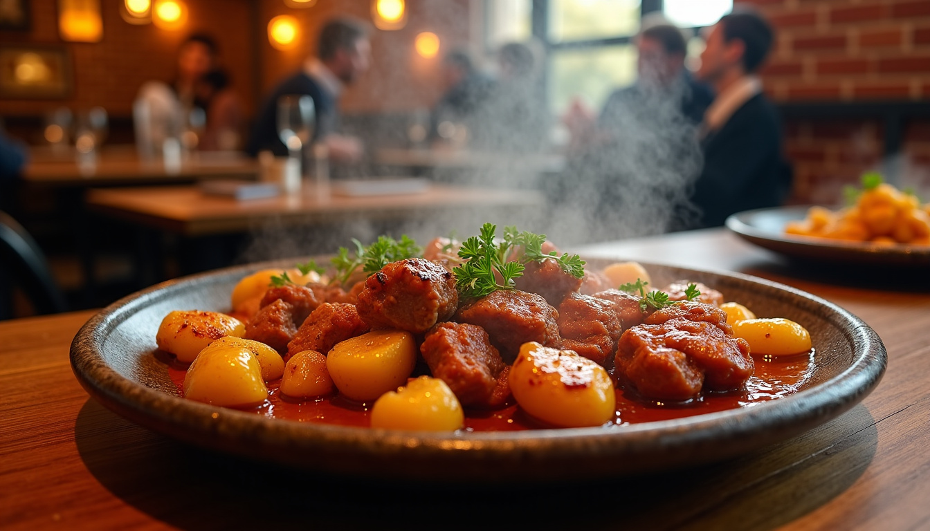 Platou familial composé de grillades, pommes de terre et sauces au The Oven & Grill