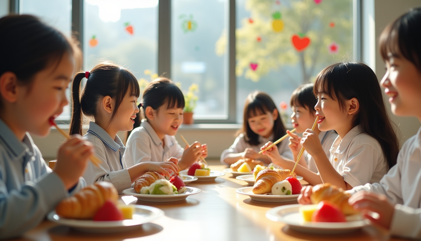 Élèves japonais participant à un atelier croisé sur les saveurs françaises et japonaises