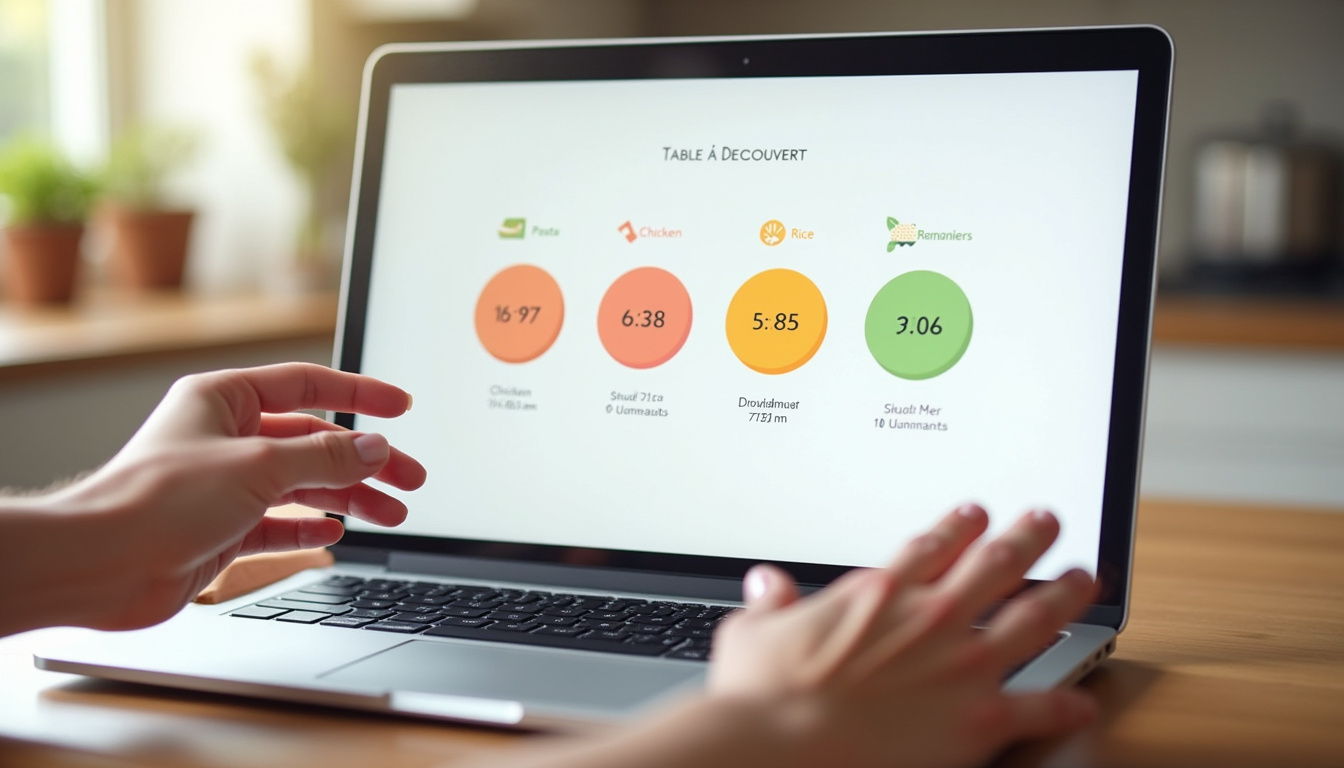 Interface du minuteur en ligne de Table à Découvert montrant plusieurs cuissons simultanées