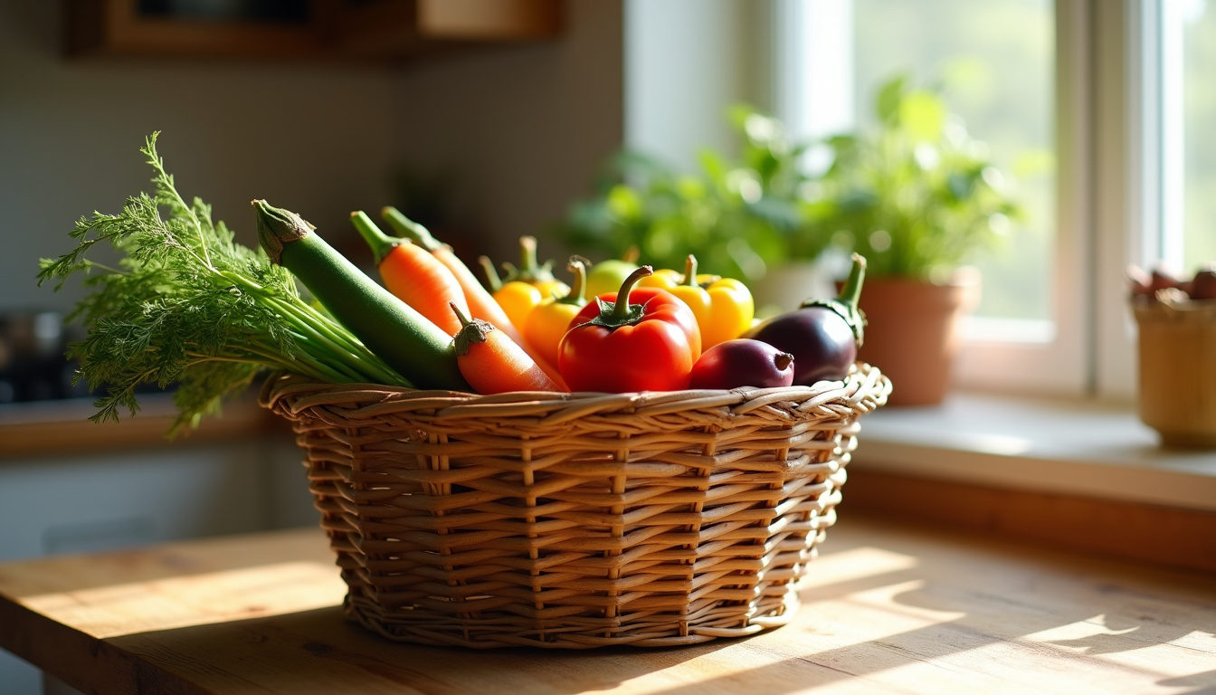 Panier de légumes de saison pour la préparation d