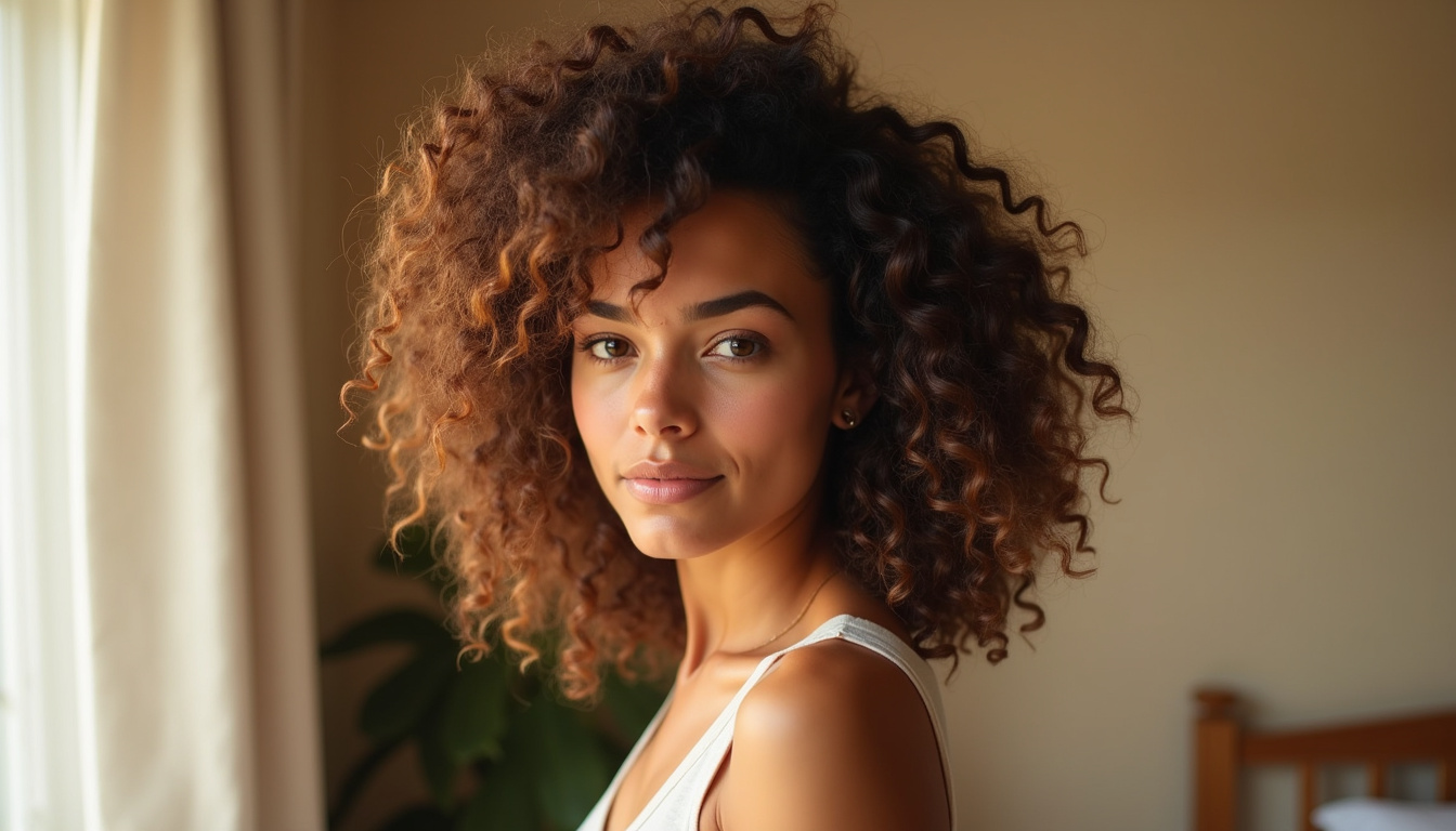 Stylisme de cheveux naturels en lumière douce, avec conseils de coiffage