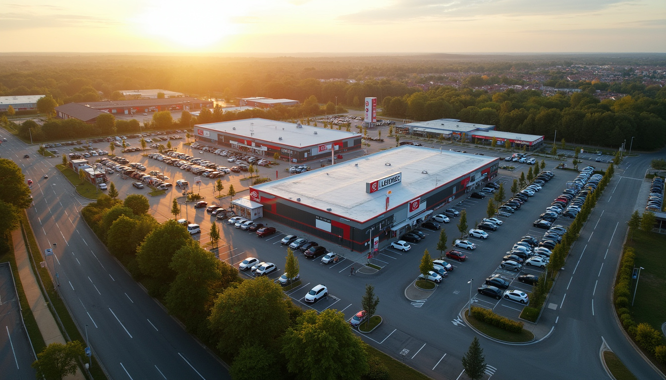 Carte aérienne de la zone commerciale des Hauts Vents à Chambly avec les enseignes à proximité