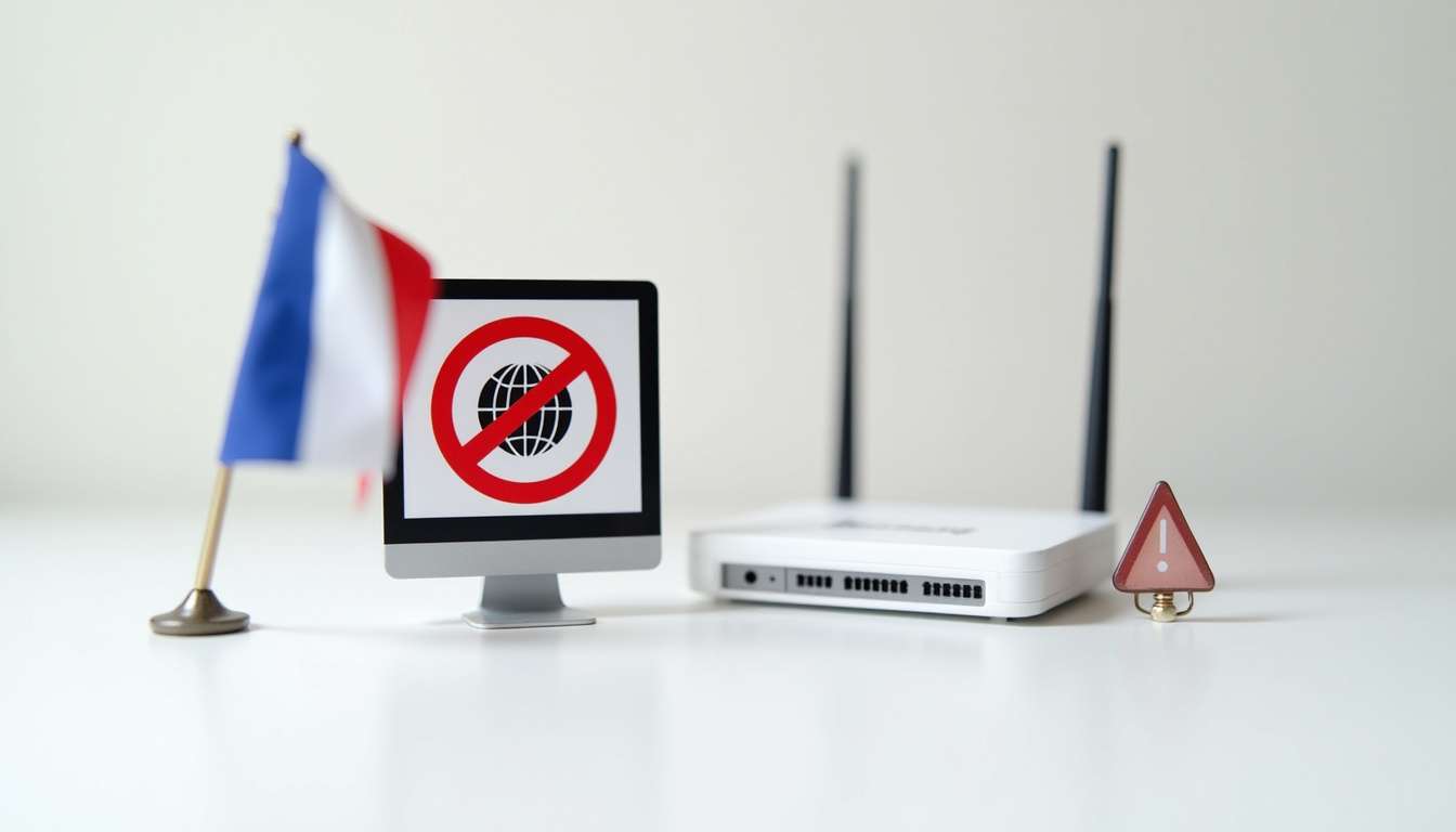 Illustration du blocage DNS sur French Stream en France