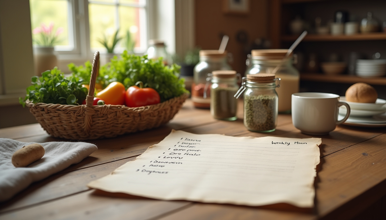 Vue d'ensemble des outils pratiques proposés sur le blog recettes-de-maria.fr: plans de menus, listes d'ingrédients, conseils de conservation