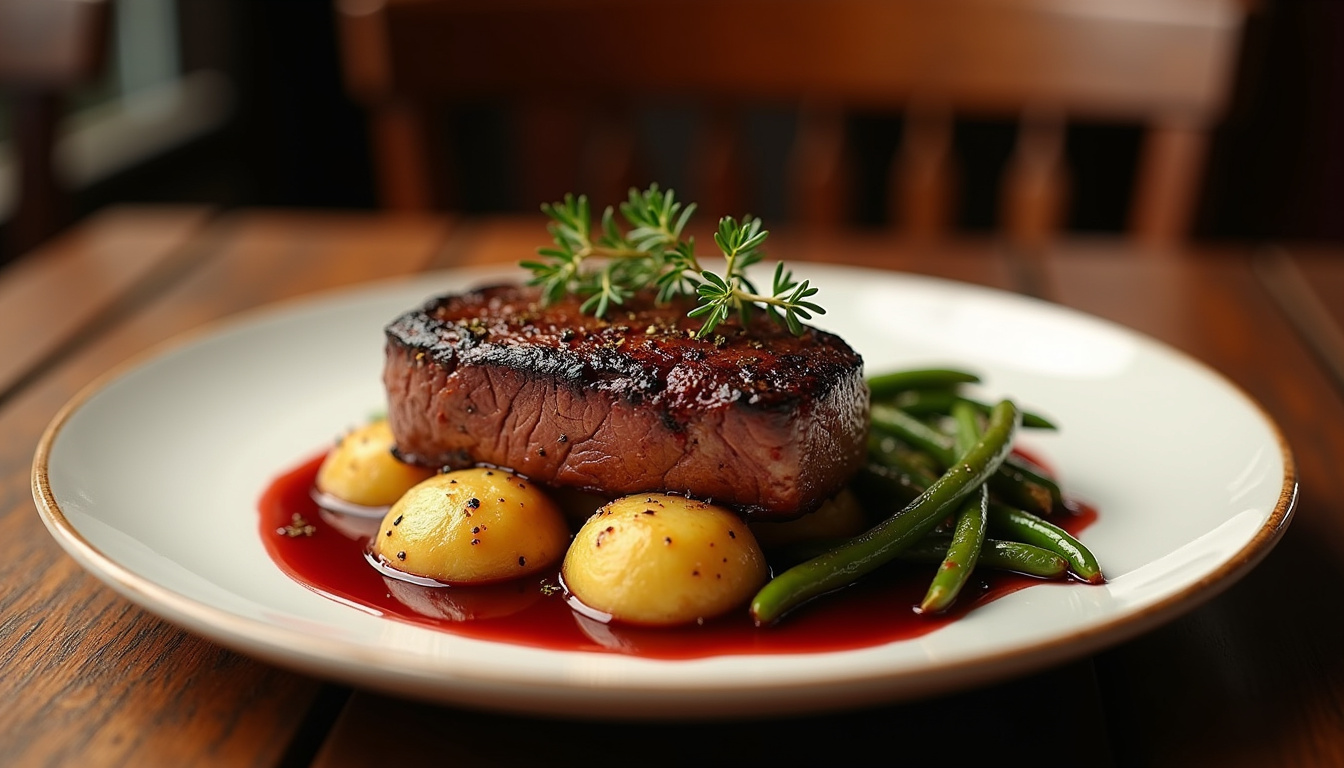 Assiette de côte de bœuf maturée et autres plats du restaurant La Côte et l’Arête à Chantepie