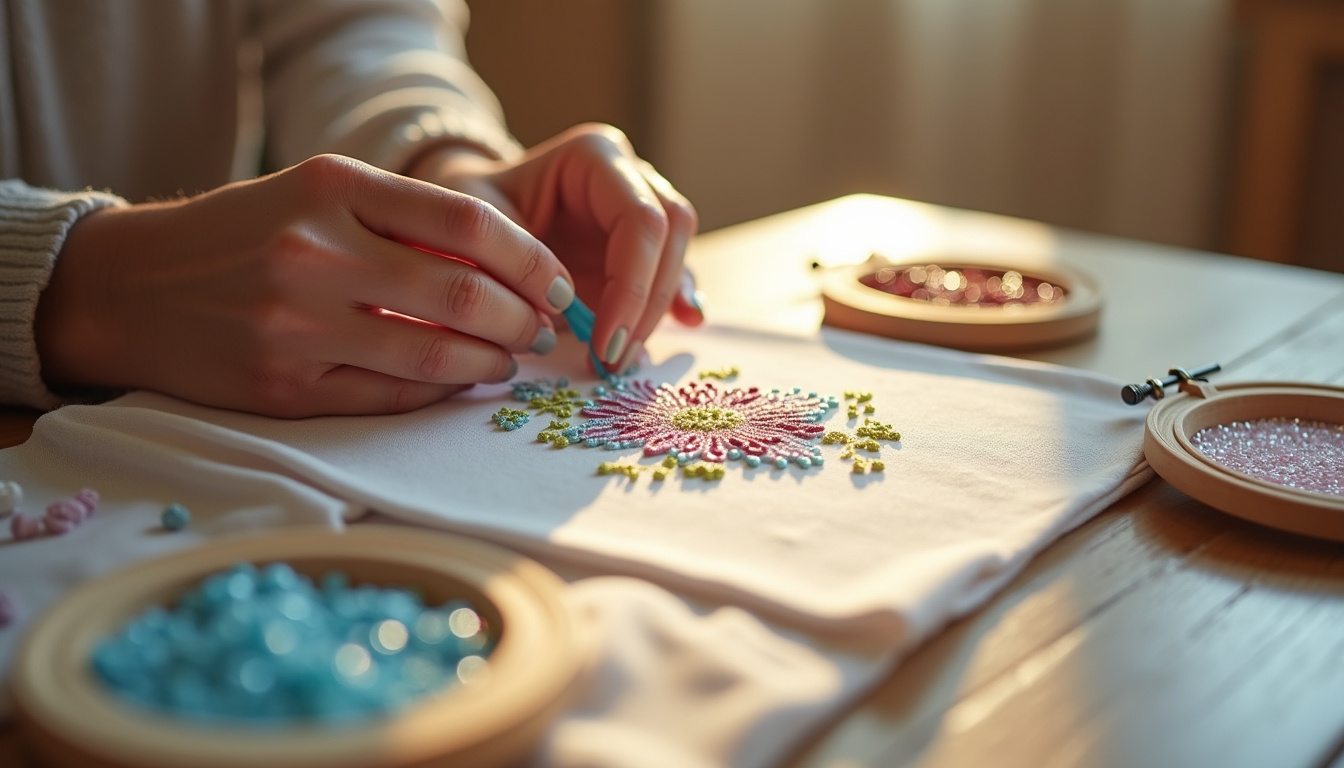 Atelier de broderie diamant et peinture par numéro comme activité de bien-être