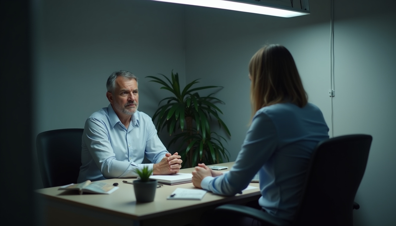 Illustration d’un professionnel recevant un feedback biaisé dans un environnement de travail restreint