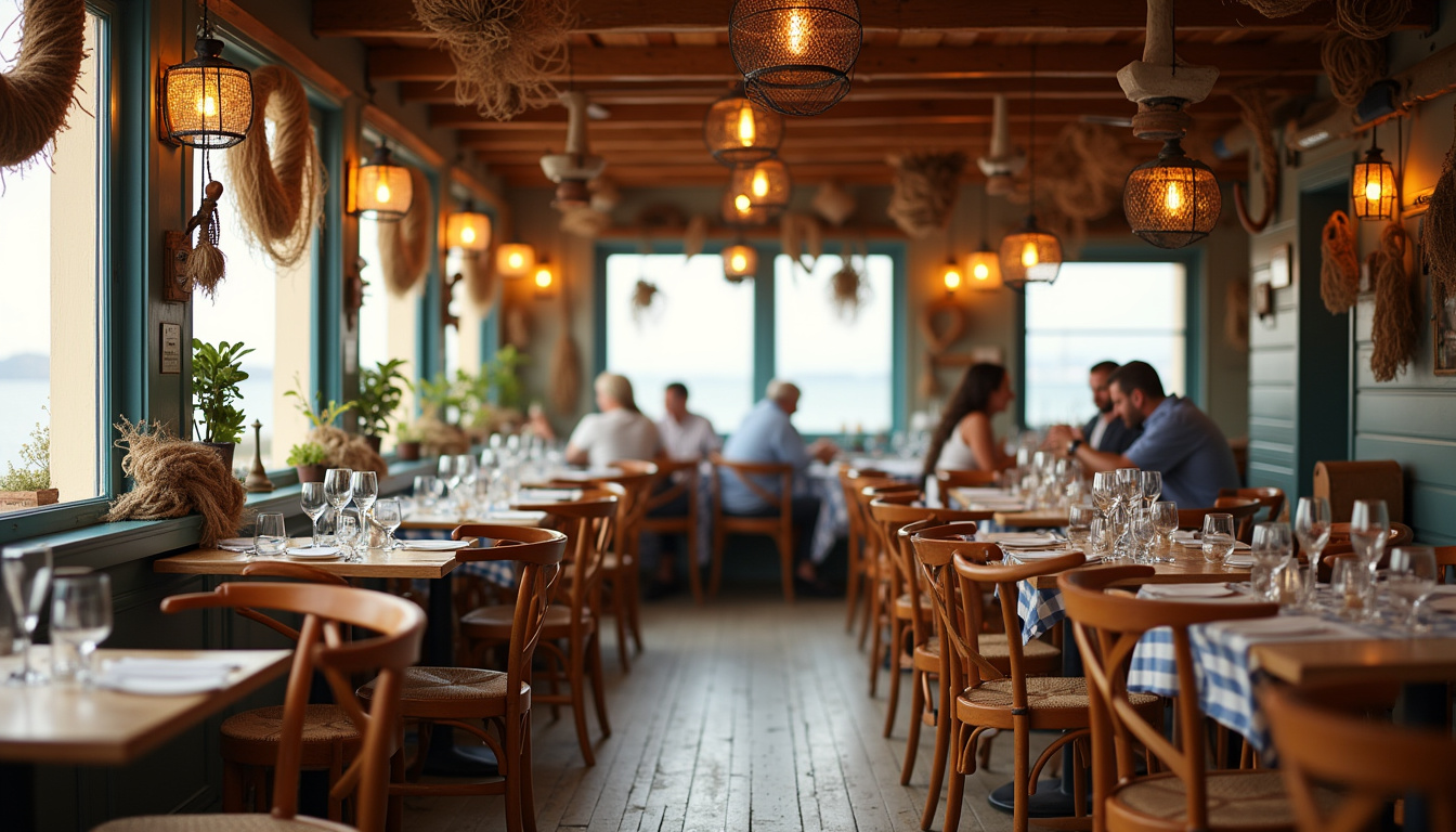 Intérieur chaleureux du restaurant Chez Mimi à Audresselles avec décoration marine