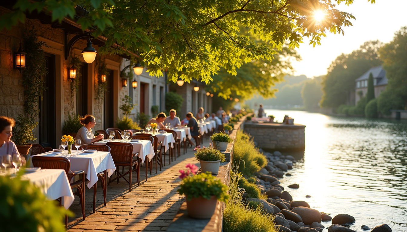 Restaurant en bord de Maine à Bouchemaine, avec terrasse et vue sur la rivière