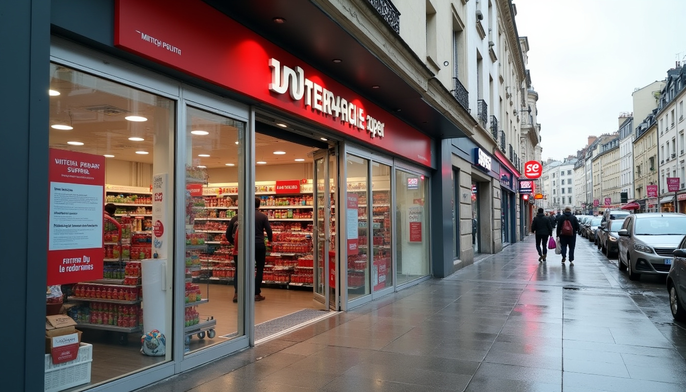 Vue extérieure de l'Intermarché Super à Rennes, situé 2 rue de Suisse